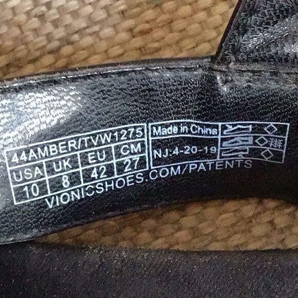 Vionic AMBER Black Triple Strap Embellished Orthotic Support Slingback Sandals - Picture 12 of 12